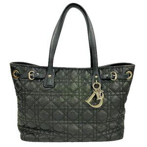 DIOR Panarea Tote Bag Logo Charm Black Christian B
